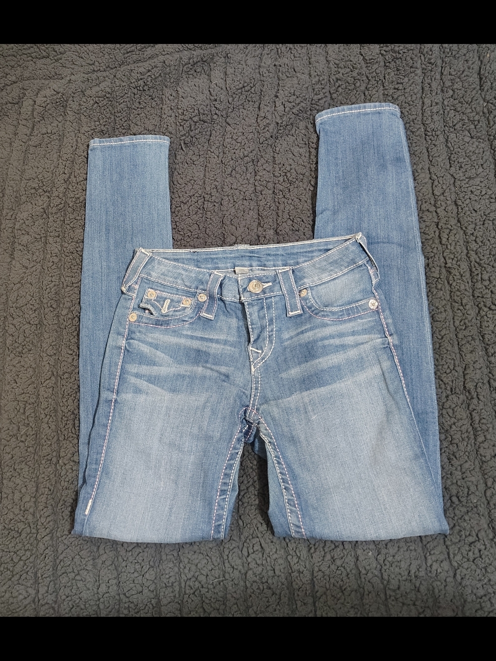 True Religion Women's Skinny Jeans in Light Blue Wash